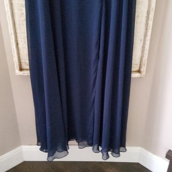 After Six Women's Sweetheart Neck Evening Gown in Navy Blue - Picture 5 of 10